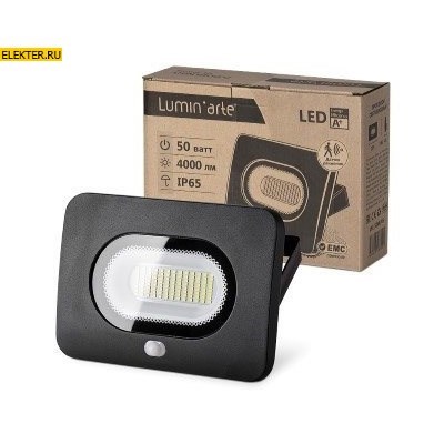 Прожектор LED WOLTA WFL-50W/05s с датчиком движения 5500K 50 Вт IP65 4000 Лм арт WFL-50W/05s WFL-50W/05s - фото 10209