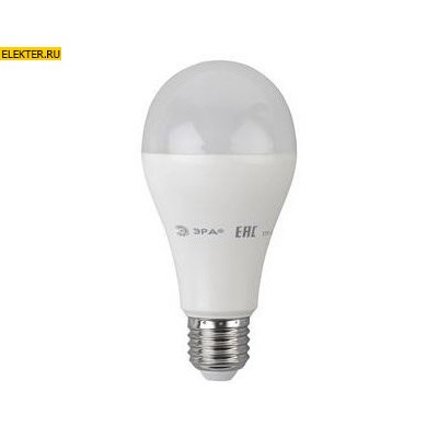 Светодиодная лампочка Е27 19Вт 6000К "Груша" ЭРА LED A65-19W-860-E27 холодный свет арт Б0031704 Б0031704 - фото 20076