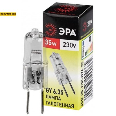 Лампочка галогенная  GY6.35-JCD-35W-230V GY6.35 35Вт "Капсула" теплый белый свет ЭРА арт C0027373 C0027373 - фото 22184