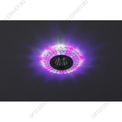 Светильник точечный DK LD2 SL/WH+PU, декор cо светодиодной подсветкой (белый+фиолетовый), прозрачный (Б0019198) - фото 33202