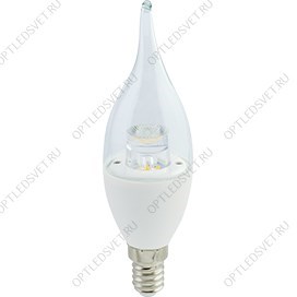 Ecola candle   LED Premium  7,0W 220V  E14 2700K прозрачная свеча на ветру с линзой (композит) 126x3 - фото 35737