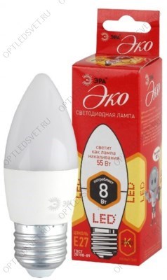Лампа светодиодная LED B35-8W-827-E27(диод,свеча,8Вт,тепл,E27) - фото 36467