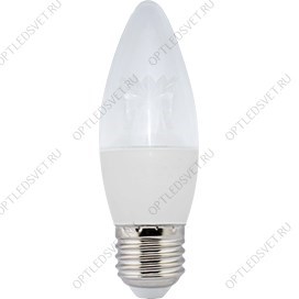 Ecola candle   LED Premium  8,0W 220V  E27 4000K прозрачная свеча с линзой (композит) 105x37 - фото 37393