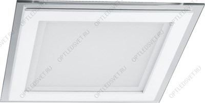 Светильник светодиодный ДВО-12w 4000K 960Лм квадратный со стеклом белый (AL2111) - фото 38168