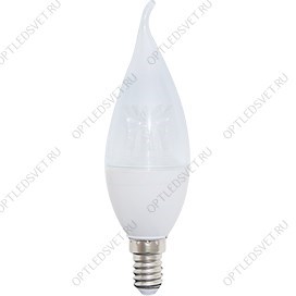 Ecola candle   LED Premium  8,0W 220V  E14 4000K прозрачная свеча на ветру с линзой (композит) 130x3 - фото 38899