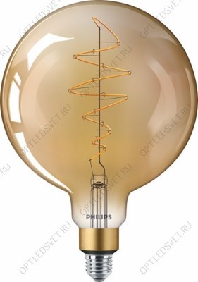 Лампа светодиодная LED 40W E27 G200 GOLD DIM classic-giant PHILIPS (929001873401) - фото 39243