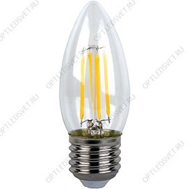 Ecola candle   LED Premium  5,0W  220V E27 2700K 360° filament прозр. нитевидная свеча (Ra 80, 100 L - фото 40233
