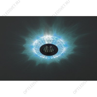 DK LD2 SL/BL+WH Точечные светильники ЭРА декор cо светодиодной подсветкой (голубой+белый), прозрачный (Б0019200) - фото 41483