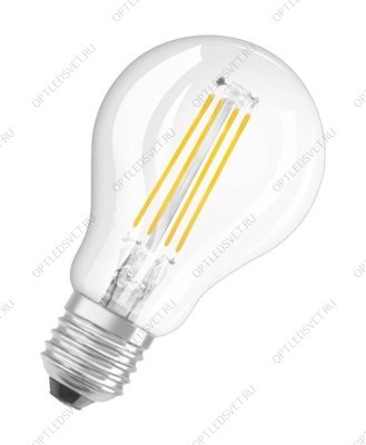 Лампа светодиодная LED 5Вт E27 CLP60 белый, Filament прозр.шар OSRAM - фото 48200