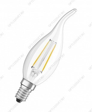 Лампа светодиодная LED 5Вт E14 CLB60 тепло-бел, Filament прозр.свеча на ветру OSRAM - фото 48692