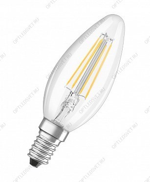 Лампа светодиодная LED 6Вт E14 CLB75 белый, Filament прозр.свеча OSRAM - фото 48706