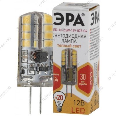 Лампа светодиодная LED 2.5Вт JC 2700К G4 теплый капсула 12V - фото 48951