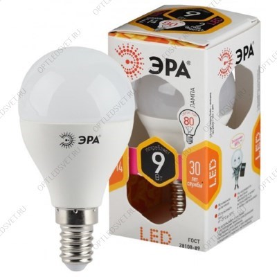 Лампа светодиодная LEDP45-9W-827-E14(диод,шар,9Вт,тепл,E14) - фото 48961