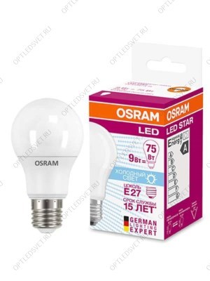 Лампа светодиодная LED 8.5Вт E27 CLA75 FR 4000K,матовая OSRAM (5086647) - фото 52387