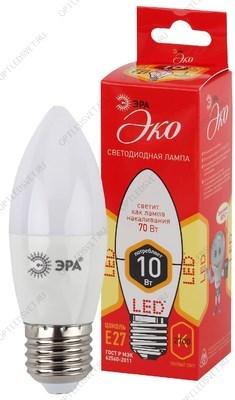 Лампа светодиодная LED B35-10W-827-E27,свеча,10Вт,тепл,E27 (Б0032962) - фото 53630
