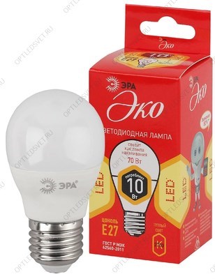 Лампа светодиодная LED P45-10W-827-E27(диод,шар,10Вт,тепл,E27) - фото 53676