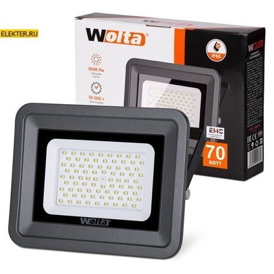 Прожектор LED WOLTA WFL-70W/06 5500K 70 Вт SMD IP65 6000 Лм арт WFL-70W/06 WFL-70W/06 - фото 9915