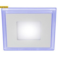 LED 4-6 BL ЭРА Светильник светодиодный квадратный c cиней подсветкой 6Вт 220V 4000K арт Б0017495 Б0017495