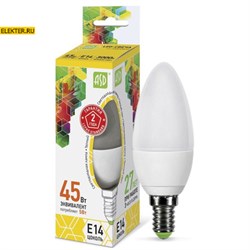 Лампа светодиодная LED-СВЕЧА-standard 5Вт 160-260В Е14 3000К 450Лм ASD арт 4690612002200 4690612002200