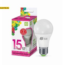 Лампа светодиодная LED-A60-standard 15Вт 230В Е27 6500К 1350Лм "Груша" ASD арт 4690612014203 4690612014203