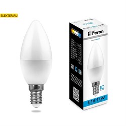 Лампа светодиодная Feron LB-770 "Свеча" E14 11W 6400K арт 25943 25943