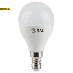 Светодиодная лампочка E14 9Вт 2700К "Шар" ЭРА LED P45-9w-827-E14 теплый свет арт Б0029041 Б0029041