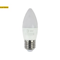 Светодиодная лампочка Е27 6Вт 2700К "Свеча" ЭРА LED B35-6w-827-E27 eco теплый свет арт Б0020620 Б0020620