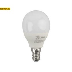 Светодиодная лампочка E14 9Вт 6000К "Шар" ЭРА LED P45-9W-860-E14 холодный свет арт Б0031411 Б0031411