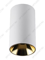Светильник светодиодный ДПО GU10 без лампы круглый белый корпус золотой рефлектор Jazzway