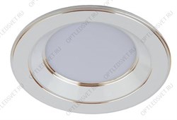KL LED 15-5 WH/GD Точечные светильники ЭРА светодиодный круглый ''золотая окантовка'' 5W 4000K, белый/золото d80''