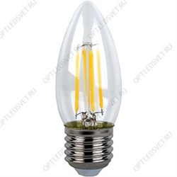 Ecola candle   LED Premium  6,0W  220V E27 4000K 360° filament прозр. нитевидная свеча (Ra 80, 100 L