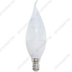 Ecola candle   LED Premium  8,0W 220V  E14 2700K прозрачная свеча на ветру с линзой (композит) 130x3