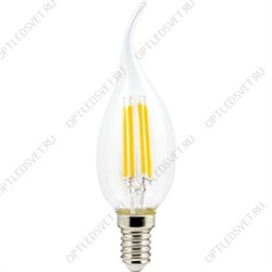 Ecola candle   LED Premium  5,0W  220V E14 4000K 360° filament прозр. нитевидная свеча на ветру (Ra