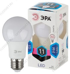 Лампа светодиодная LED A60-11W-840-E27 ЭРА (диод, груша, 11Вт, нейт, Е27) (Б0029821)