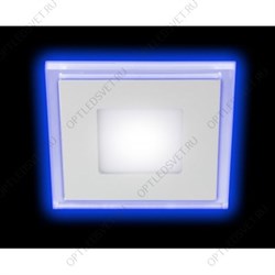 LED 4-6 BL Точечные светильники ЭРА светодиодный квадратный c cиней подсветкой LED 6W 220V 4000K (Б0017495)