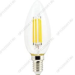 Ecola candle   LED Premium  6,0W  220V E14 4000K 360° filament прозр. нитевидная свеча (Ra 80, 100 L