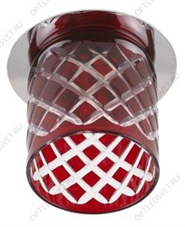 Светильник  декор  DK54 CH/R cтекл.стакан ромб G9,220V, 40W, хром/красный (30/600) ЭРА