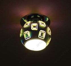 Светильник  декор  3D квадрат G9,220V, 35W, серебро/мультиколор (50/700) ЭРА
