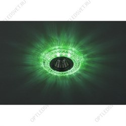 Светильник точечный DK LD3 SL/WH+GR декор cо светодиодной подсветкой (белый+зеленый), прозрачный (Б0019204)
