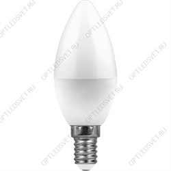 Лампа светодиодная LED 9вт Е14 белый матовая свеча (LB-570)