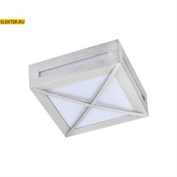 Ecola GX53 LED 3083W Светильник накладной IP65 матовый Квадрат с решеткой металл. 1xGX53 Cатин-хром 136x136x55 арт FS53SGECH FS53SGECH