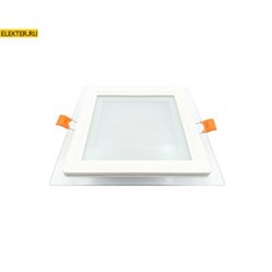 Ecola LED downlight Встраиваемый квадратный даунлайт со стеклом и подсветкой с драйвером 12W 220V 4200K 160x160x35 арт DJRV12ELC DJRV12ELC