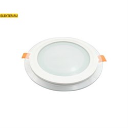 Ecola LED downlight Встраиваемый круглый даунлайт со стеклом и подсветкой с драйвером 6W 220V 2700K 100x35 арт DGRW60ELC DGRW60ELC