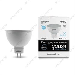 Лампа светодиодная LED 9Вт 230в, GU5.3, MR16 дневной Elementary Gauss