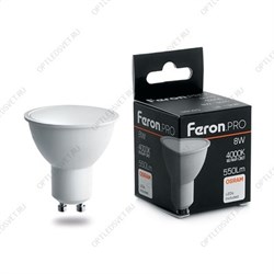 Лампа светодиодная LED 8вт 230в GU10 белый Feron.PRO OSRAM (LB-1608)