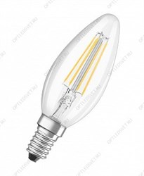 Лампа светодиодная LED 5Вт E14 CLB60D тепло-бел, Filament диммируемая,прозр.свеча OSRAM