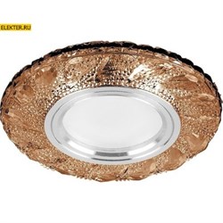 Светильник встраиваемый с белой LED подсветкой Feron CD907 потолочный MR16 G5.3 коричневый арт 28979 28979