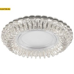 Светильник встраиваемый с разноцветной LED подсветкой Feron CD940 потолочный MR16 G5.3 прозрачный арт 32541 32541