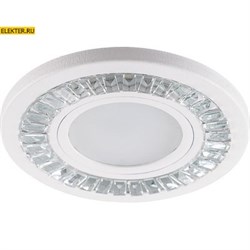 Светильник встраиваемый с LED подсветкой Feron CD958 потолочный MR16 G5.3 прозрачный, белый арт 32656 32656