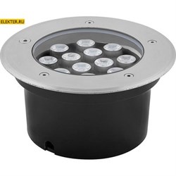 Светильник тротуарный,12LED теплый белый, 12W, 180xH85mm, внутренний диаметр: 130mm, IP 67, SP4114 арт 32021 32021